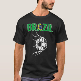 Brazil Soccer Ball In Net Support Brazilian Footb T-Shirt