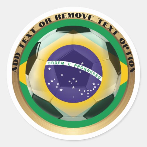 Brazil Soccer Ball Sports Classic Round Sticker