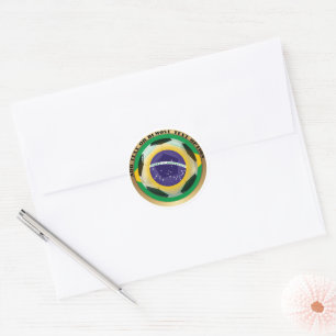 Brazil Soccer Ball Sports Classic Round Sticker