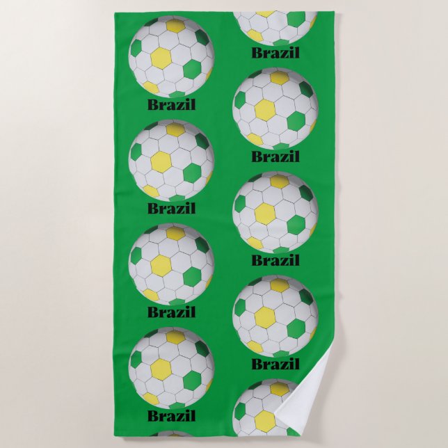 Brazil Soccer Beach Towel (Front)