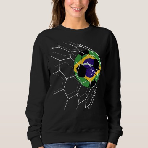 Brazil Soccer   Brazil Flag Football Sweatshirt