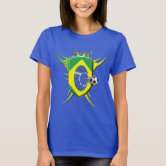 Zazzle Brasil Brazil Football Brazilian Football Women M T-Shirt, Men's, Size: Adult S, Black