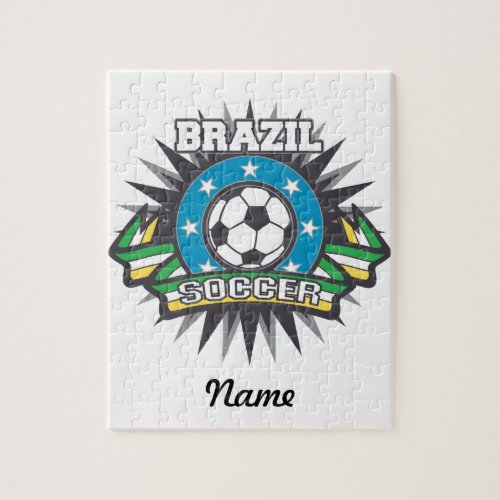 Brazil Soccer Burst Jigsaw Puzzle