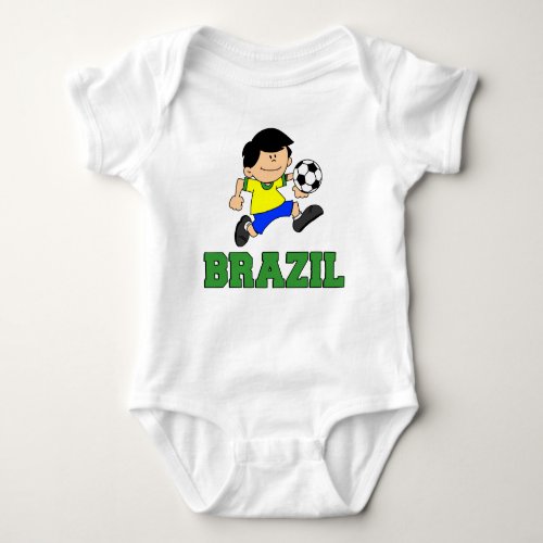 Brazil Soccer Cartoon Baby Bodysuit