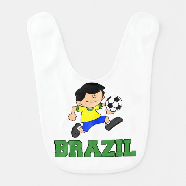 Brazil Soccer Cartoon Bib (Front)