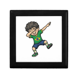 Brazil Soccer Dab Boy Vintage Vector Shirt_1 Gift Box