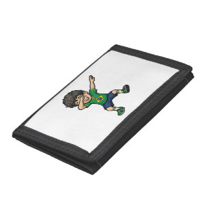 Brazil Soccer Dab Boy Vintage Vector Shirt_1 Trifold Wallet