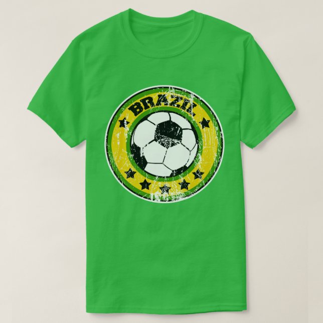 Brazil Soccer (distressed) T-Shirt (Design Front)