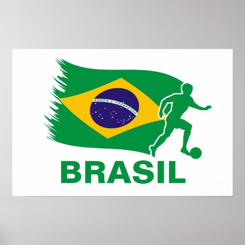 Brazil Soccer Flag Poster