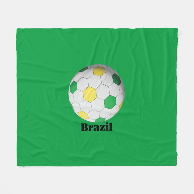 Brazil Soccer Fleece Blanket (Front (Horizontal))