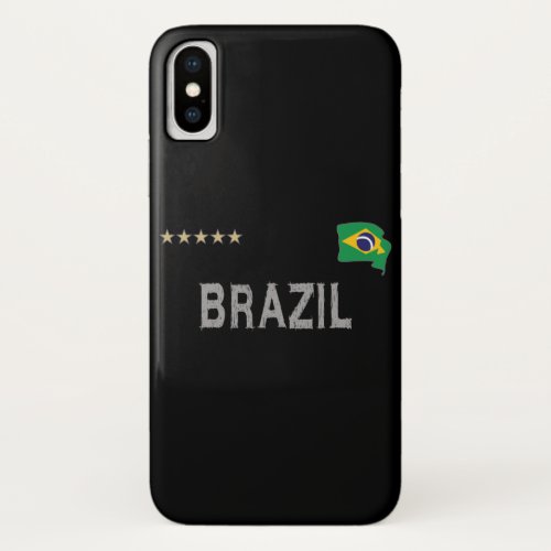Brazil Soccer Football Fan Shirt Heart iPhone XS Case