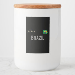 Brazil Soccer Football Fan Shirt Heart Food Label