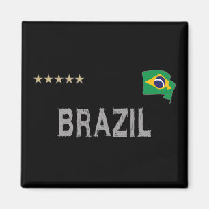 Brazil Soccer Football Fan Shirt Heart Magnet