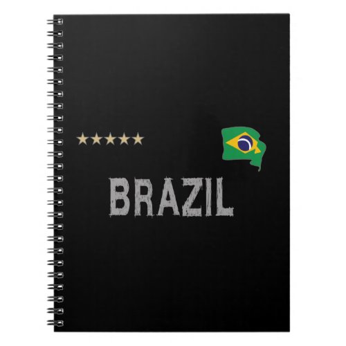 Brazil Soccer Football Fan Shirt Heart Notebook