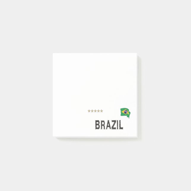 Brazil Soccer Football Fan Shirt Heart Post-it Notes (Front)