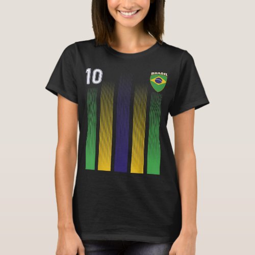 Brazil Soccer Jersey Brazil 10 Soccer Football Fan T_Shirt