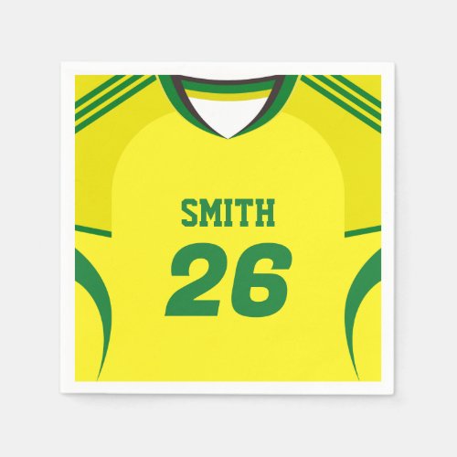 Brazil Soccer Jersey Custom Name Number Napkins