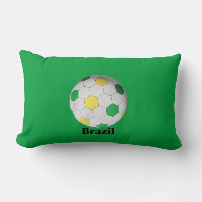 Brazil Soccer Lumbar Pillow (Front)