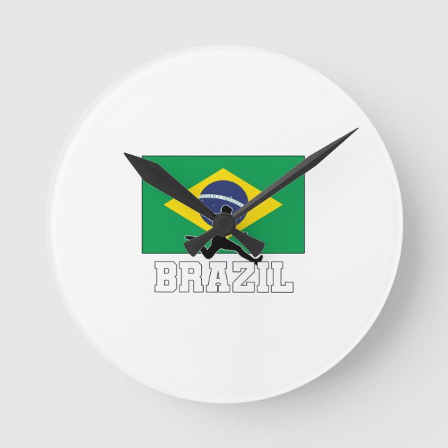 Brazil Soccer National Team Round Clock (Front)