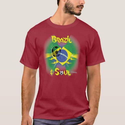 Brazil Soccer Soul Mens Dark T_Shirt