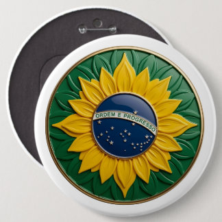 Brazil Solar Emblem - Luxury 3D National Pride Art Button
