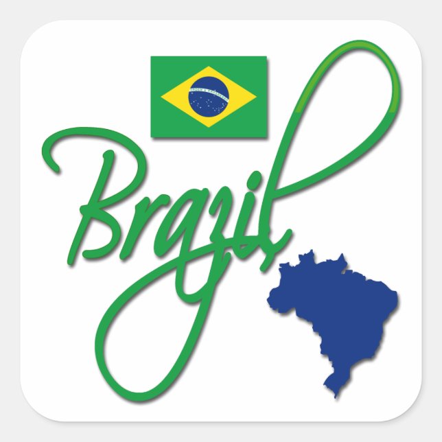Brazil Square Sticker (Front)
