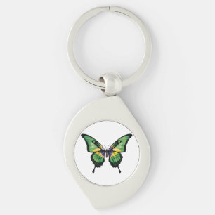 Brazil Swallowtail Butterfly Flag Sticker Keychain
