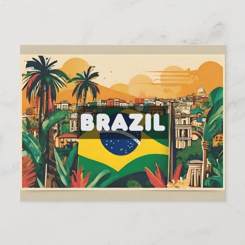 Brazil Travel Holiday Memory Postcard