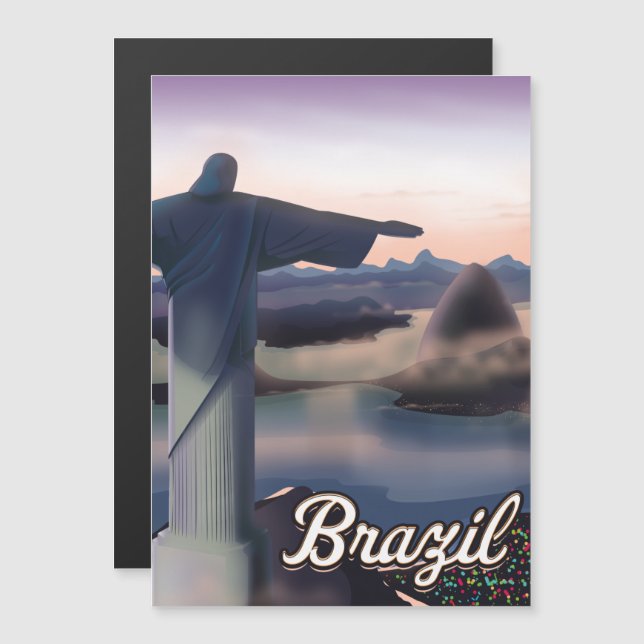 Brazil travel poster art print. (Front/Back)