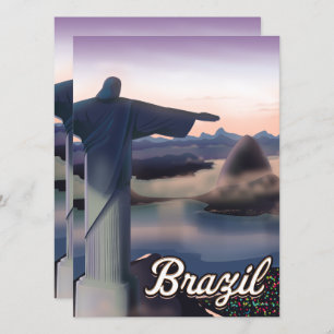 Brazil travel poster art print.