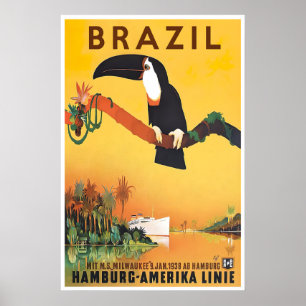 Brazil Travel Poster Rio De Janeiro Print Cruise