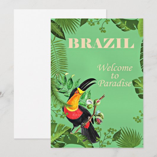Brazil Travel Poster, Toucan, (Front/Back)