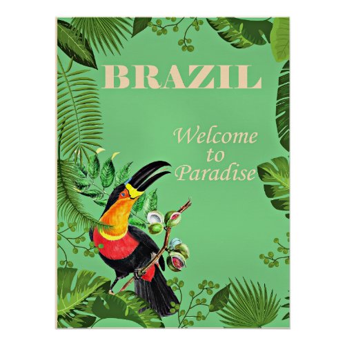 Brazil Travel Poster Toucan Poster