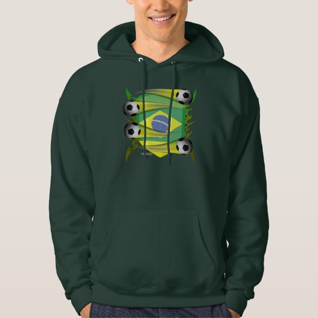 Brazil Tribal Shield Men's Hoodie (Front)