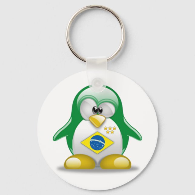 Brazil Tux Keychain (Front)