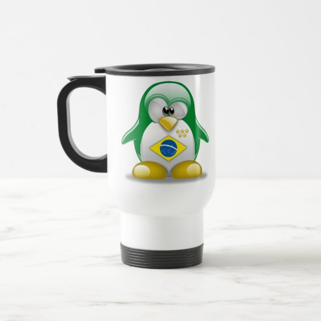 Brazil Tux Travel Mug (Left)