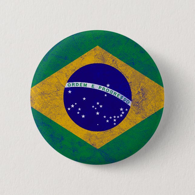 Brazil Vintage Flag Button (Front)