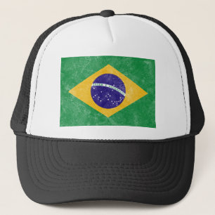 Brazil Vintage Flag Trucker Hat