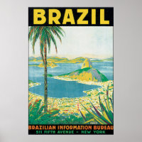 Brazil Vintage Travel Poster