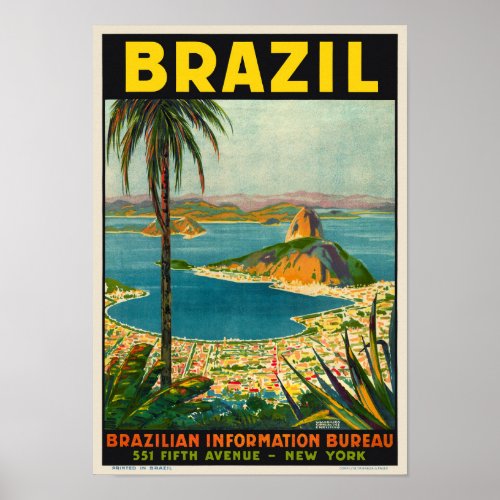 Brazil Vintage Travel Poster 1940