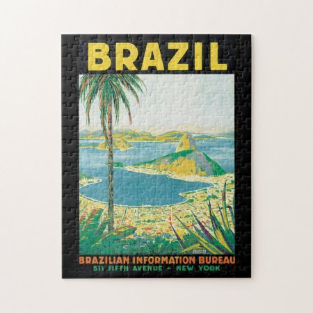Brazil Vintage Travel Poster Jigsaw Puzzle