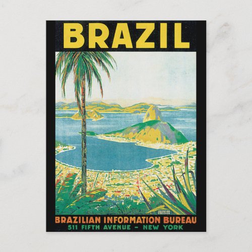 Brazil Vintage Travel Poster Postcard