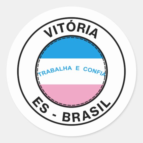 Brazil Vitoria Espirito Santo ES Bandeira Stamp Classic Round Sticker