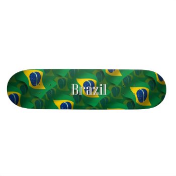 Brazil Waving Flag Skateboard Deck by representshop at Zazzle
