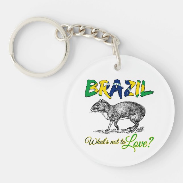 Brazil - What's Not to Love Brasil Quote Keychain (Front)