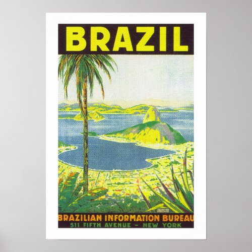 Brazil white poster