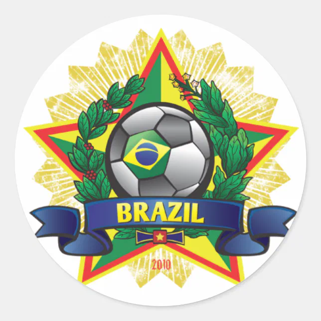 Brazil World Cup Soccer Classic Round Sticker | Zazzle