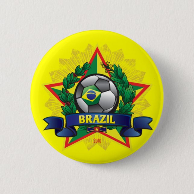 Brazil World Cup Soccer Pinback Button (Front)