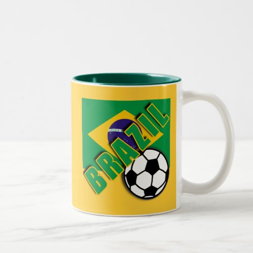 BRAZIL World Soccer Fan Tshirts Two_Tone Coffee Mug