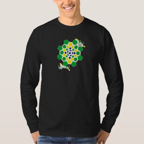 Brazil World Soccer Geometric Flag Color T_Shirt
